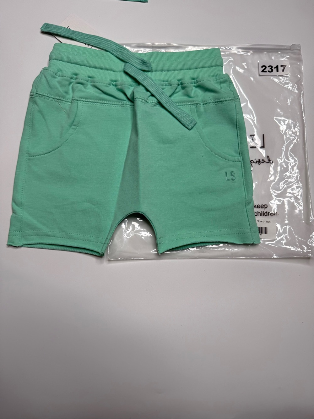 Little Bipsy Raw Edge Harem Shorts-Mint 18/24m NWT